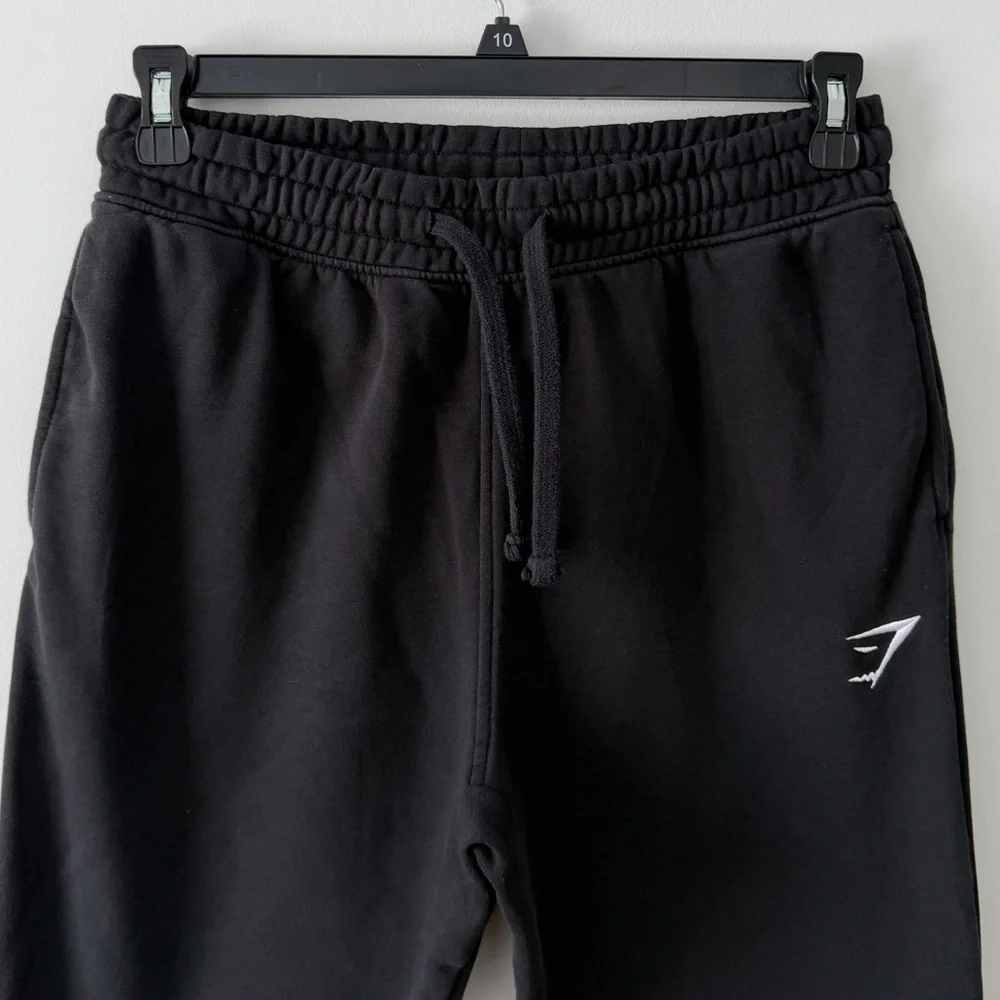 Gymshark EUC Black Tapered Joggers Athletic Fleece Sweatpants Men’s M Gym Fit - Picture 7 of 16